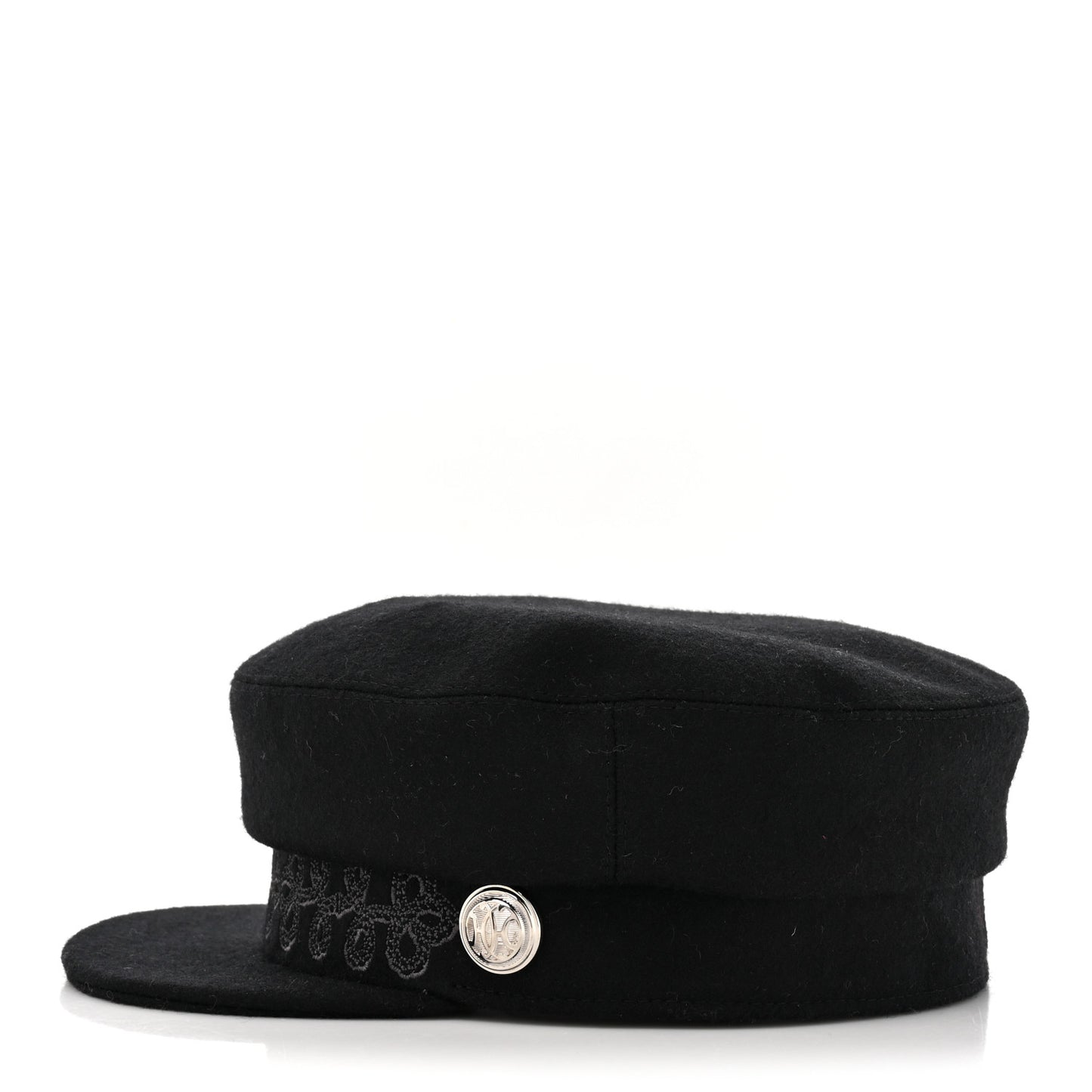 Wool Flannel Cabourg En Finesse Cap Black