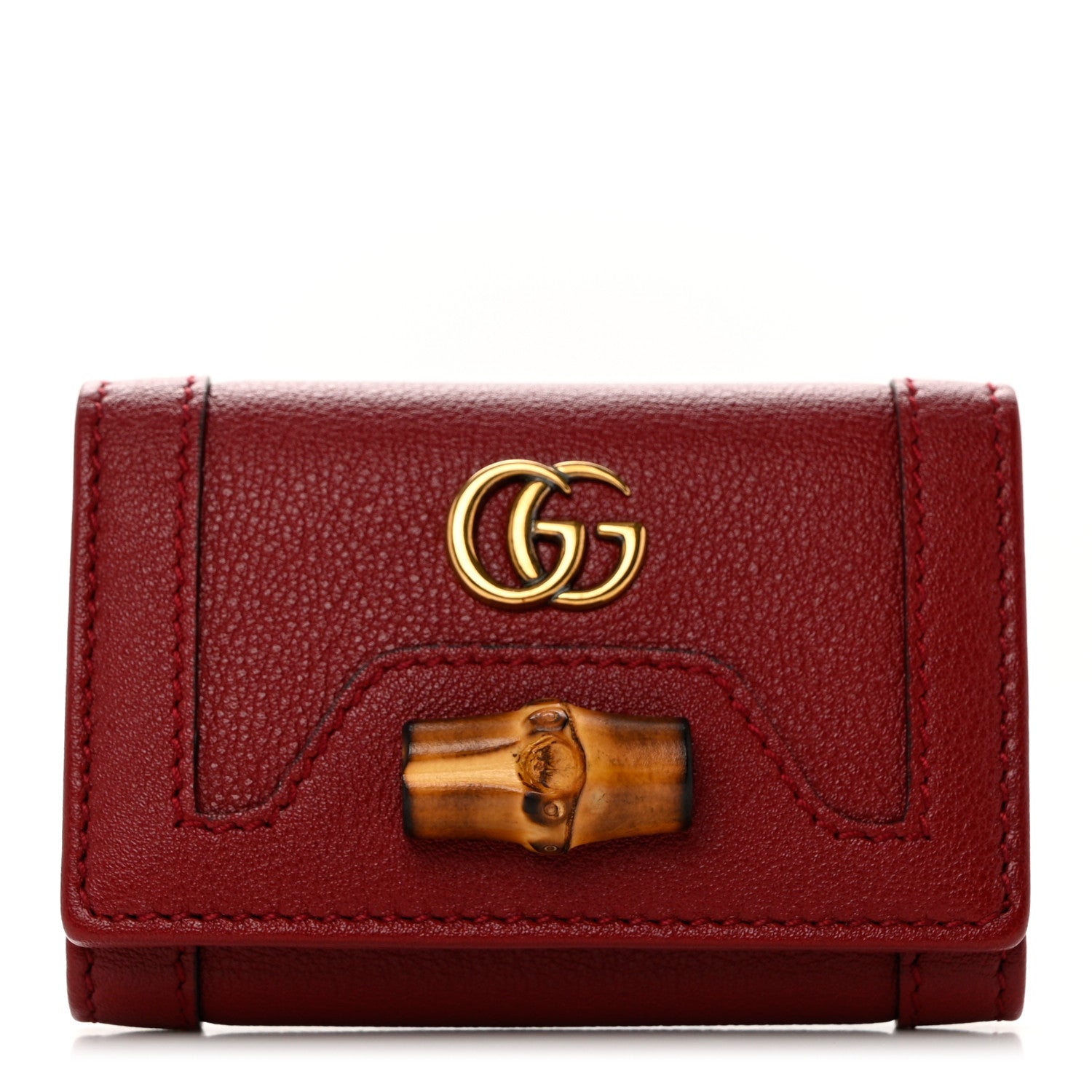 Gucci Wonka Grain Calfskin Diana 6 Key Holder Case Red 1 of 8