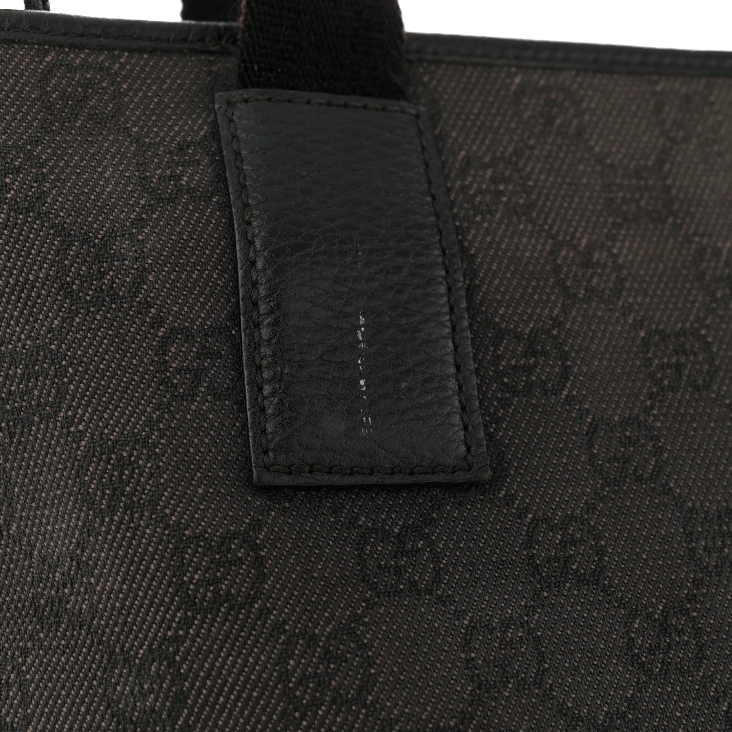 Gucci Nylon Calfskin Monogram Tall Tote Dark Brown 15 of 17