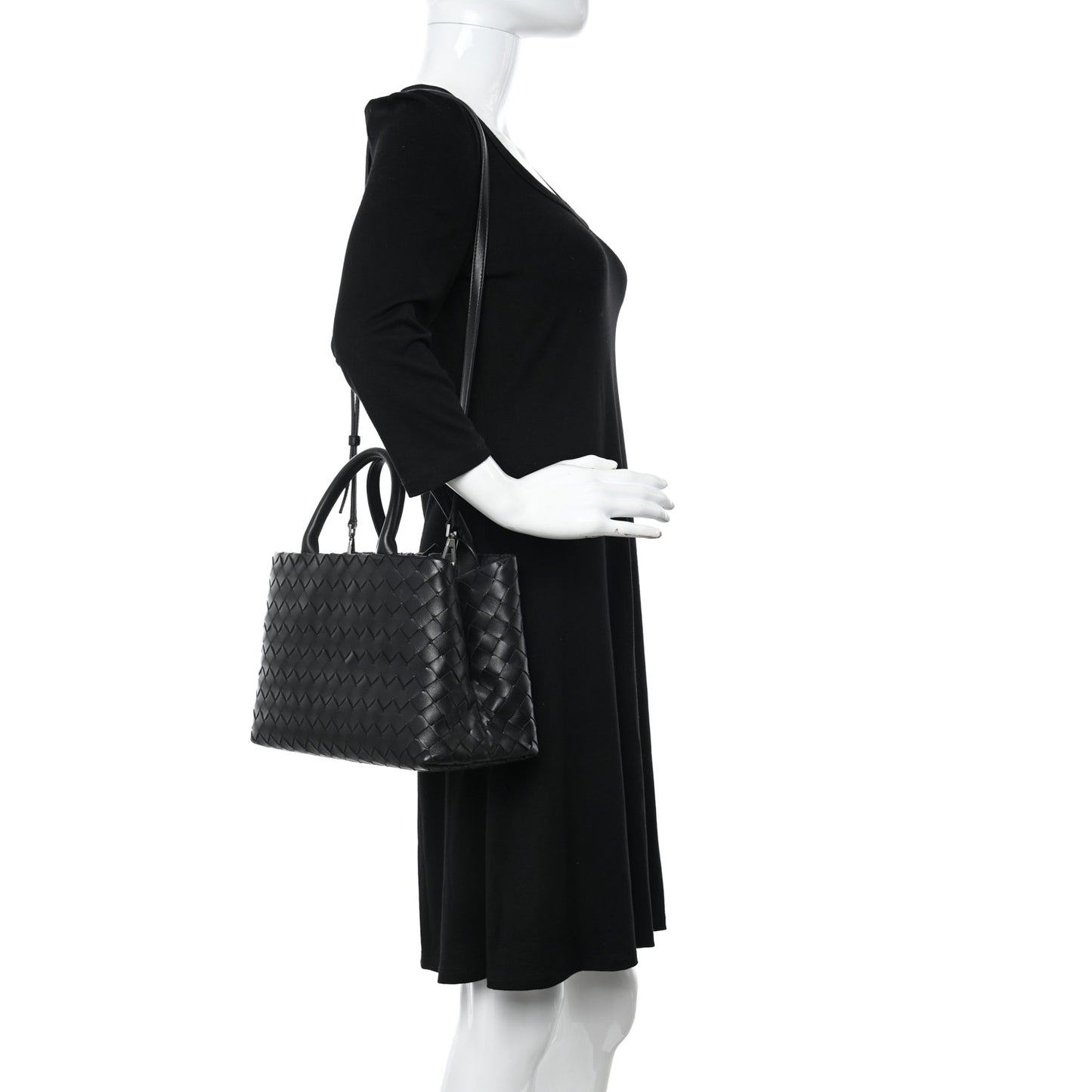 Nappa Intrecciato New Roma Tote Black