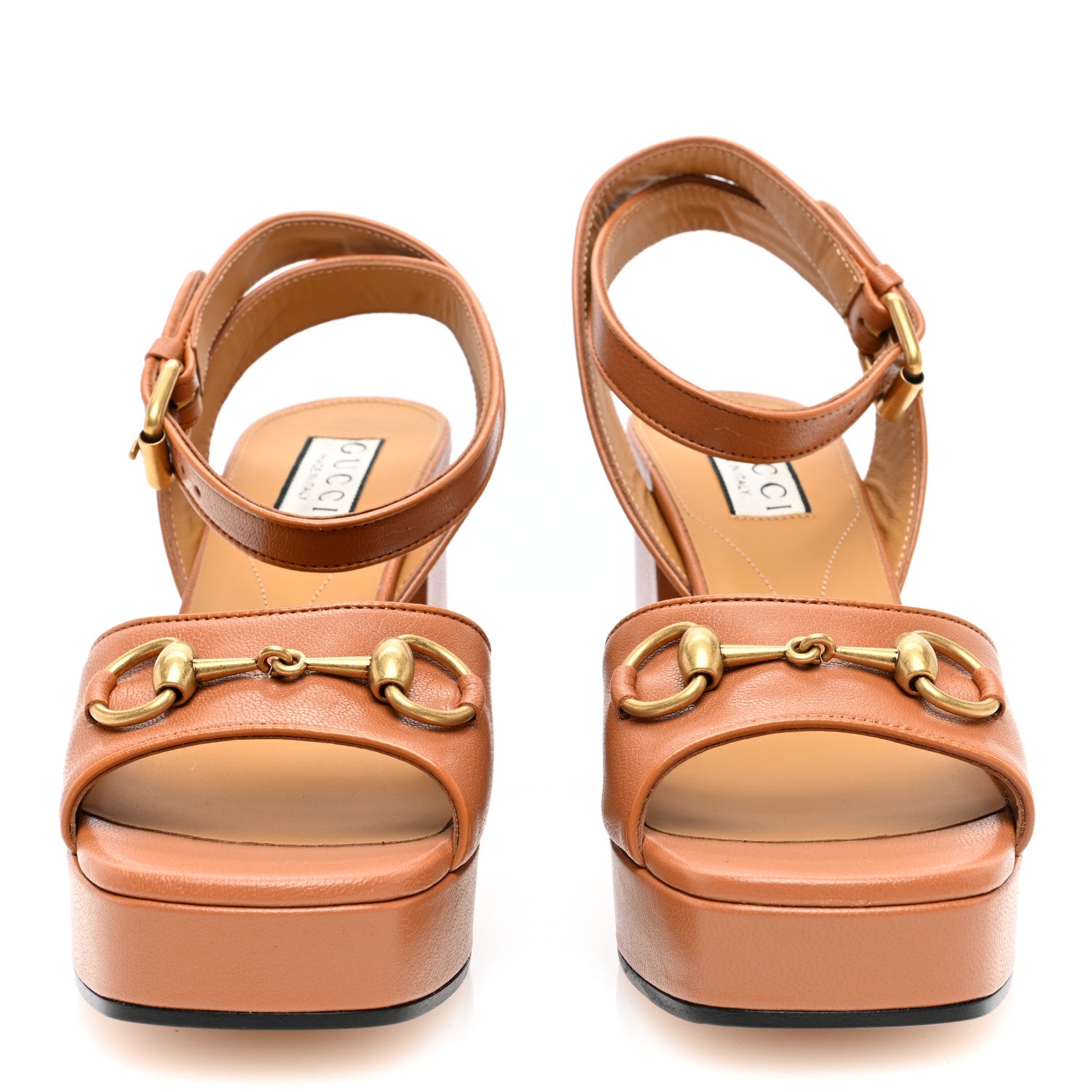 Gucci Quentin Granada Kid Horsebit 25/60mm Platform Sandals 37 Harness Brown 3 of 8
