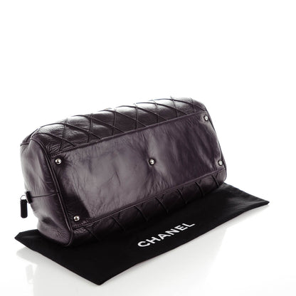 Chanel Lambskin Quilted Large Bowler Purple 4 of 7