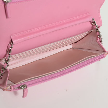 Chanel Lambskin Micro Quilted Wallet On Chain WOC Pink 5 of 9
