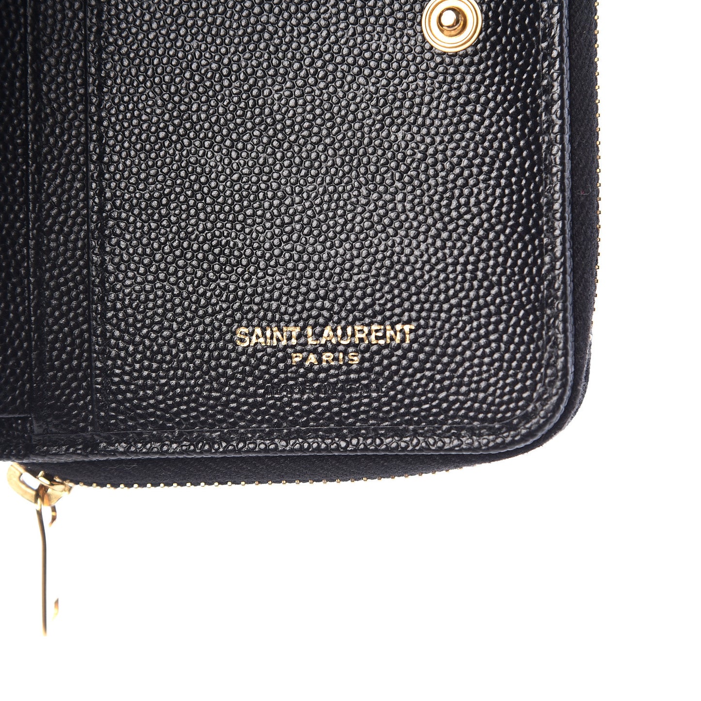 Grain De Poudre Matelasse Chevron Monogram Compact Zip Around Wallet Black