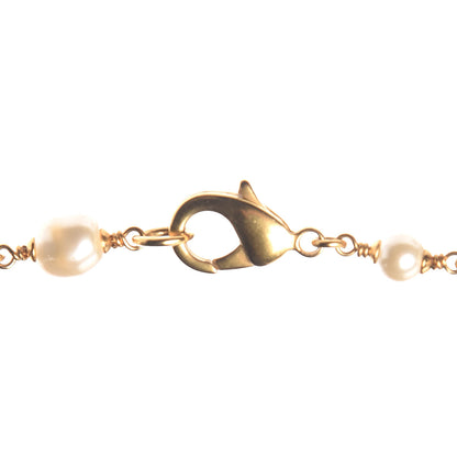 Chanel Pearl Bead CC Long Necklace Black Gold 4 of 5