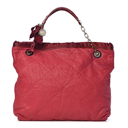 Lanvin Lambskin Quilted Amalia Cabas Tote Cherry 1 of 10