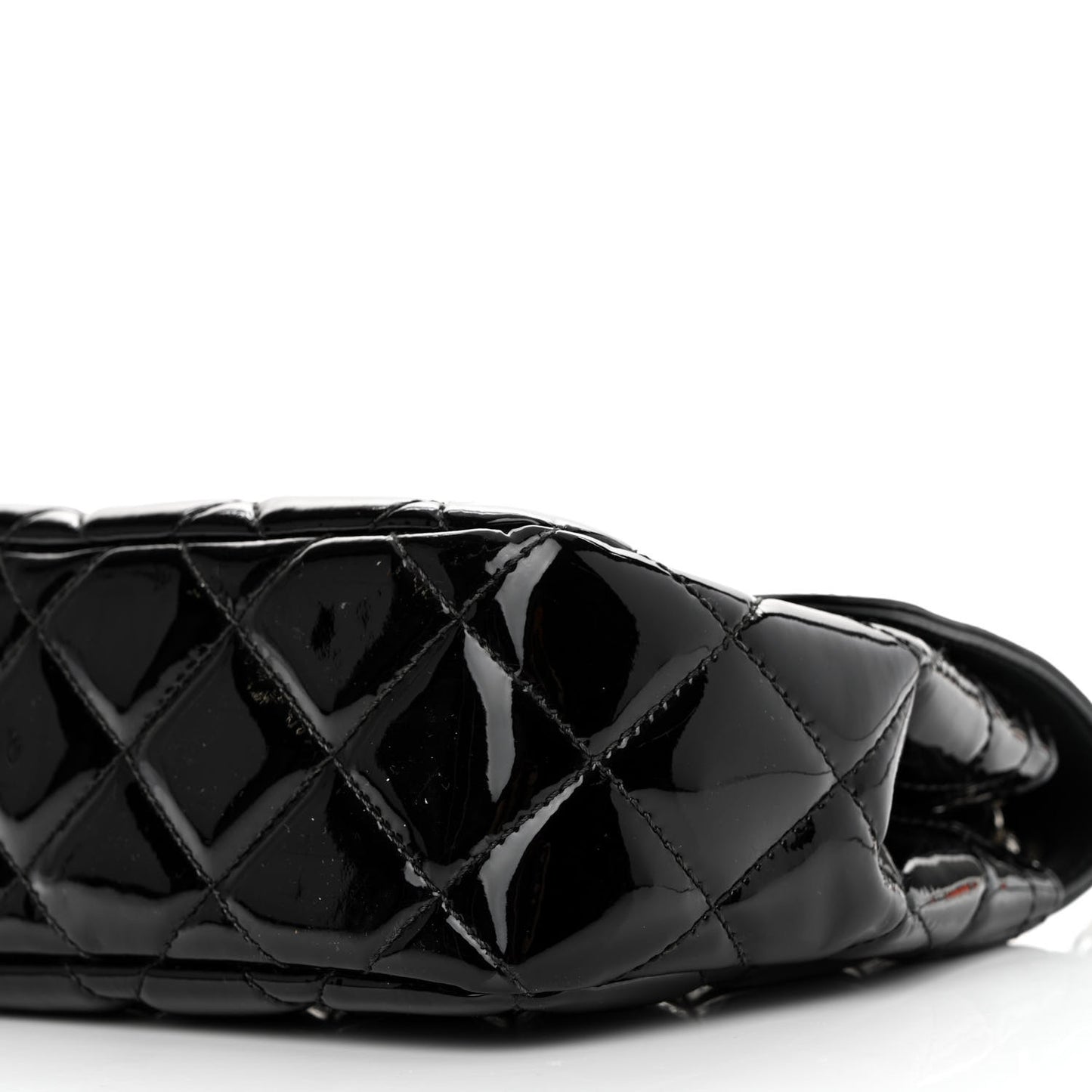 Patent Quilted Large Coco Shine Flap Black