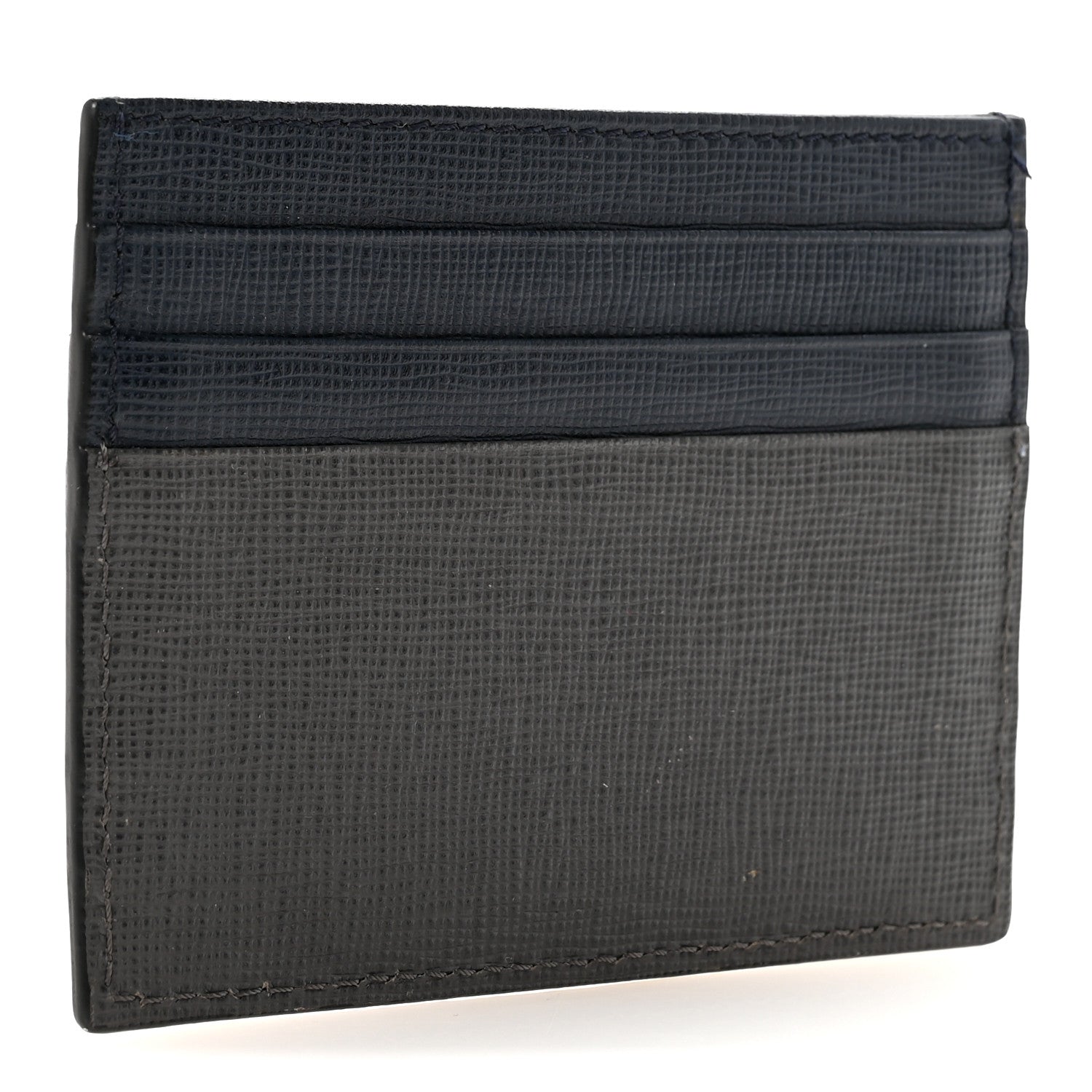Fendi Vitello Elite Monster Eyes Inlay Card Holder Asfalto Papavero Black 3 of 7