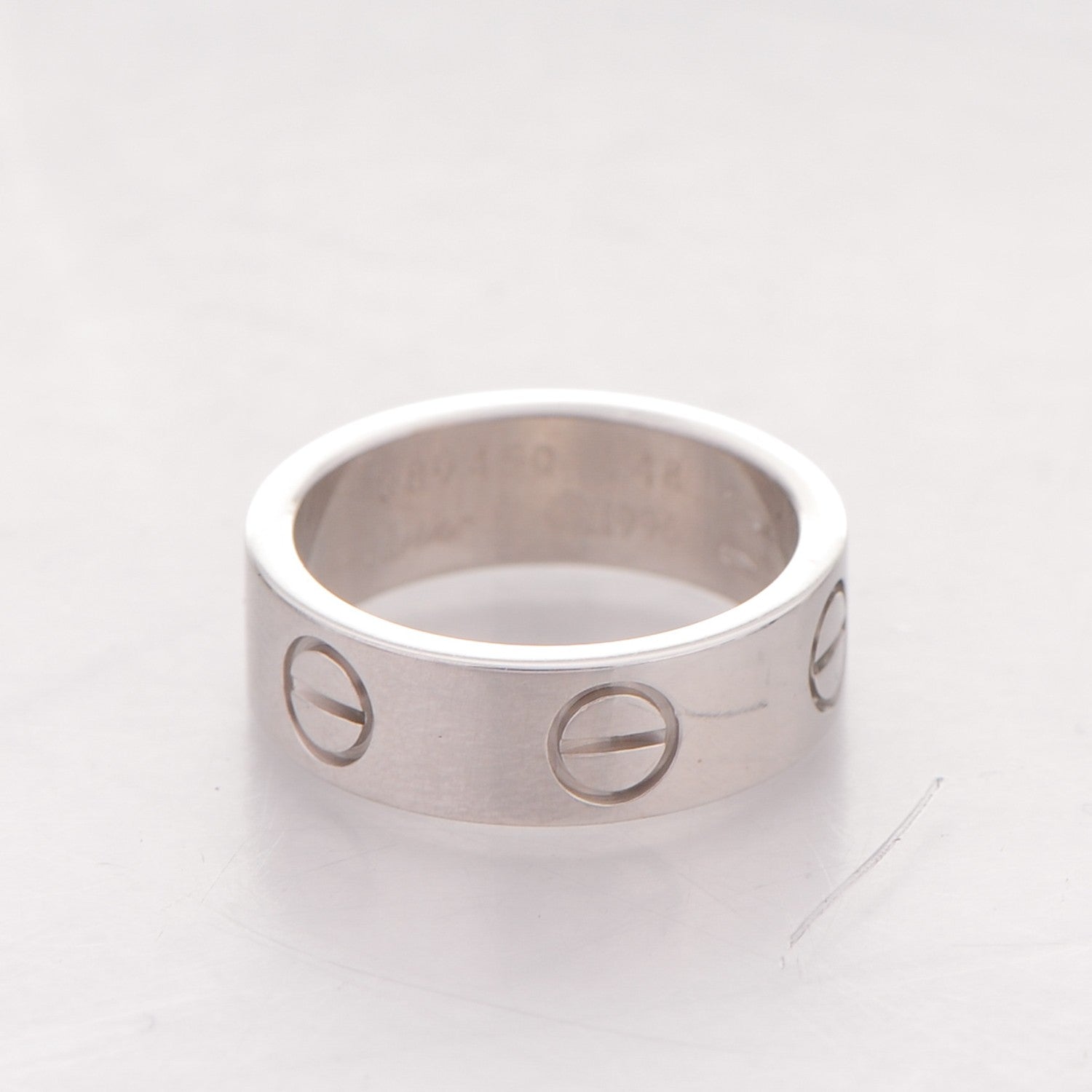 Cartier 18K White Gold 5.5mm LOVE Ring 48 4.5 3 of 5