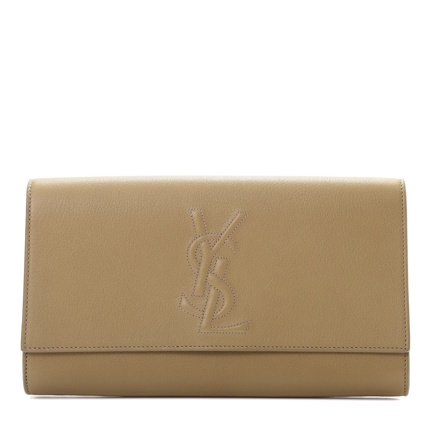 Calfskin Monogram Large Belle De Jour Clutch Nude