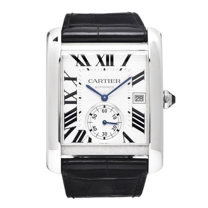 Cartier Stainless Steel Alligator 34mm Tank MC Automatic Watch 1 of 9