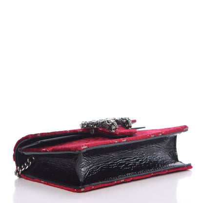 Gucci Velvet GG Monogram Super Mini Dionysus Shoulder Bag Red Cipria Black 4 of 7