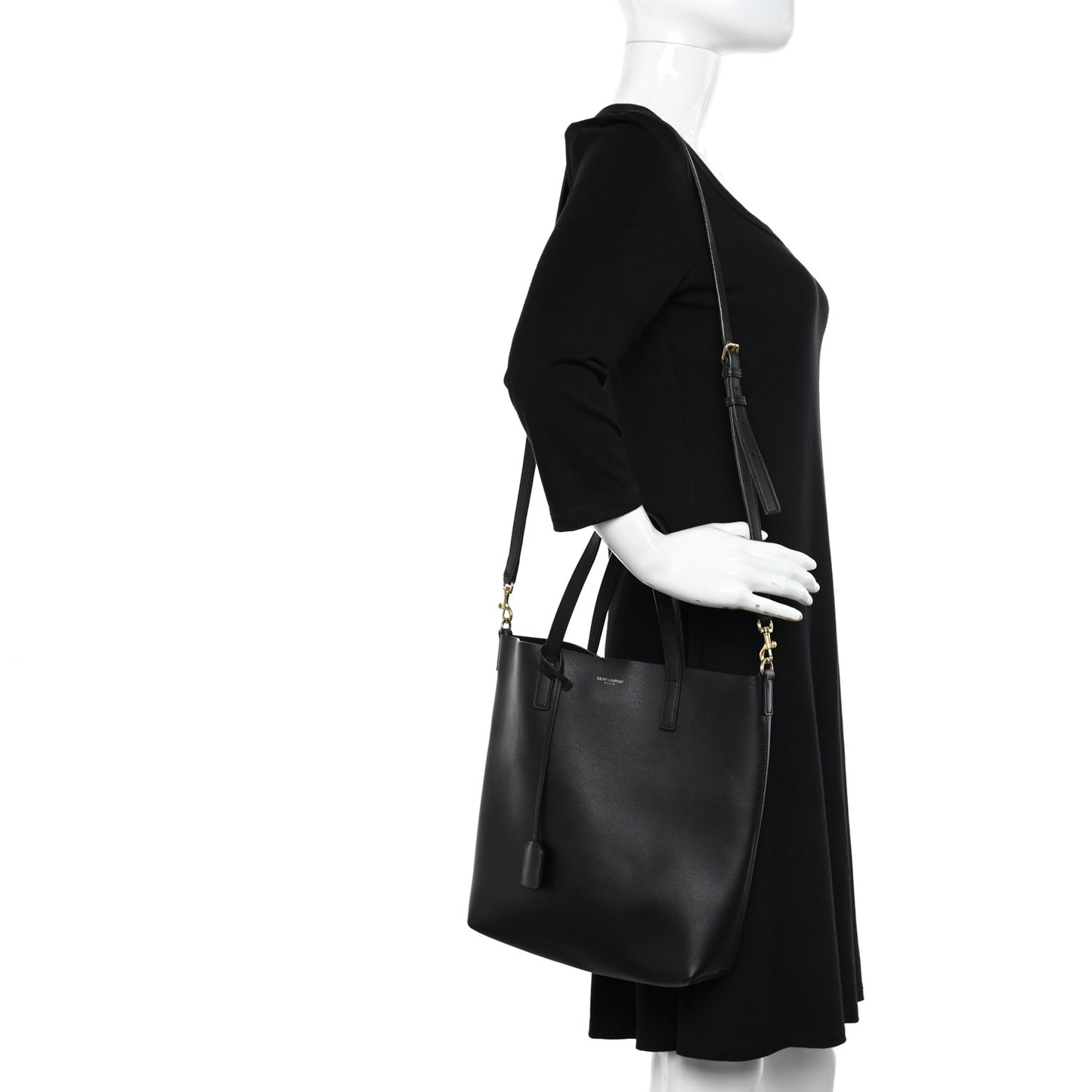Calfskin Toy Shopping Tote Black