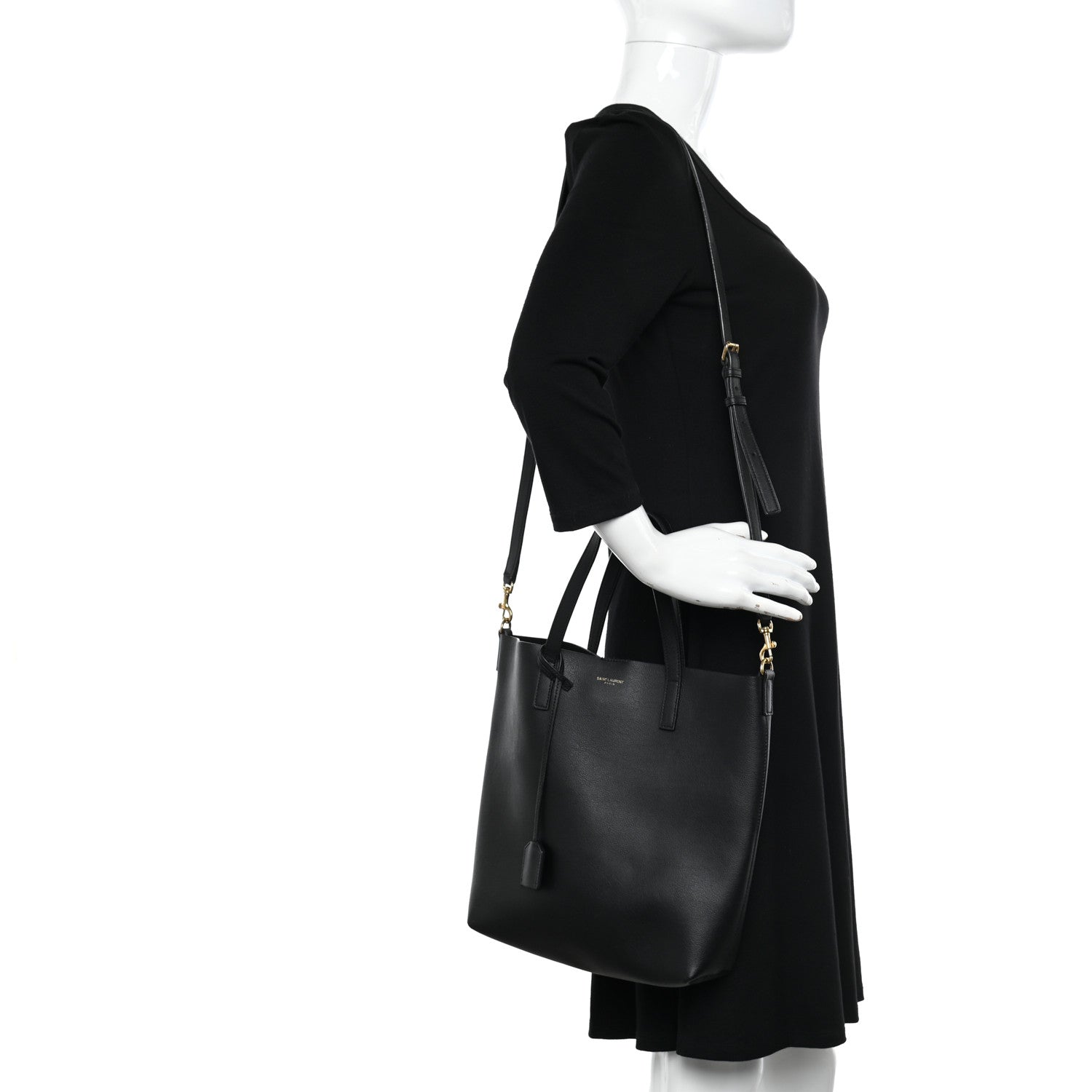 Saint Laurent Calfskin Toy Shopping Tote Black 2 of 11