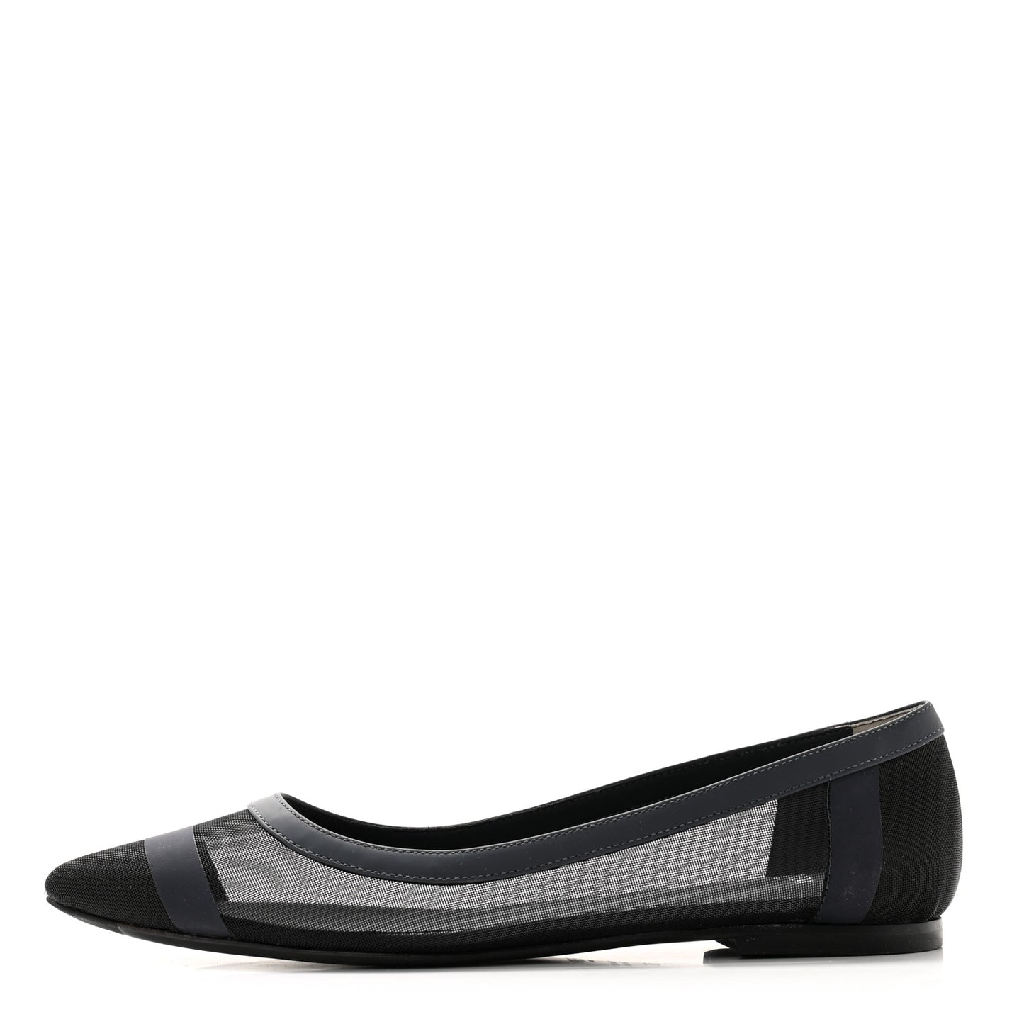 Mesh Skimmer Ballerina Flats 36 Navy Black