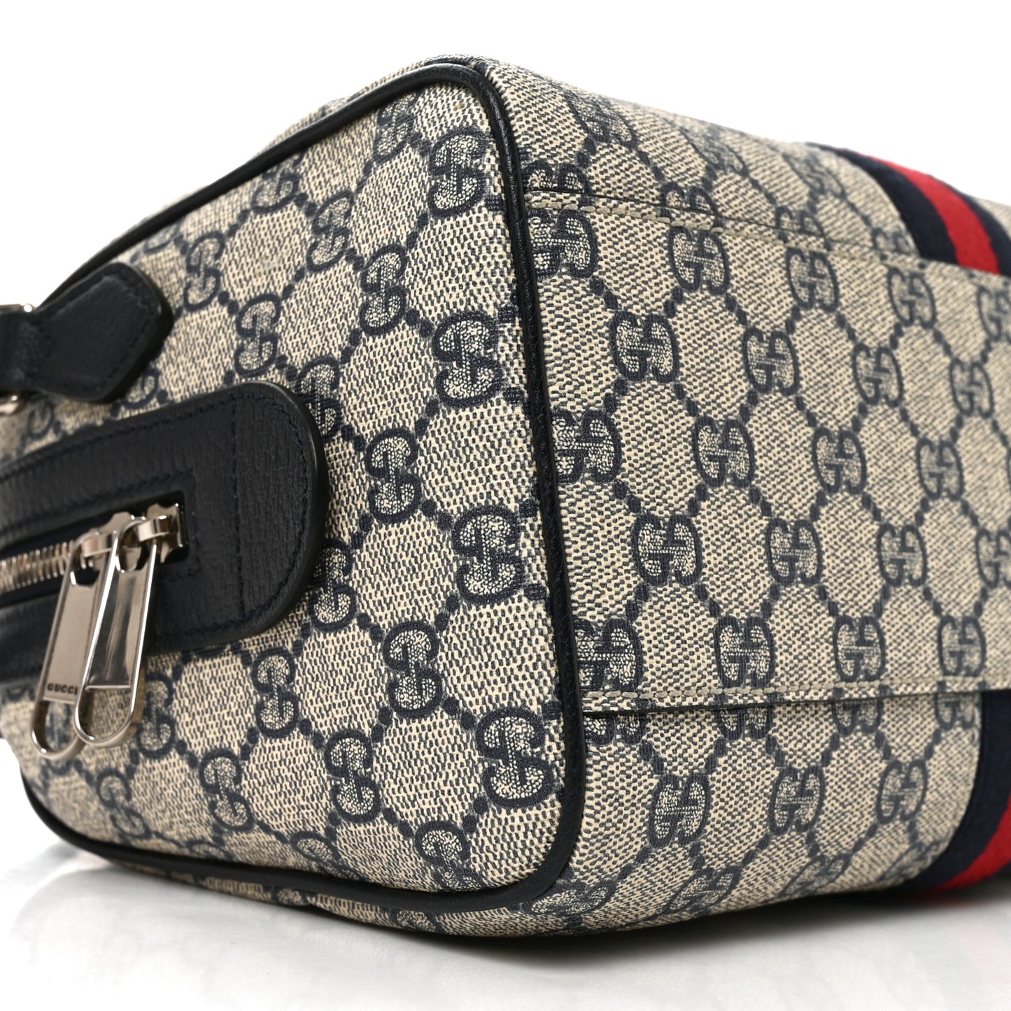 GG Supreme Monogram Web Small Ophidia Top Handle Bag Beige Blue