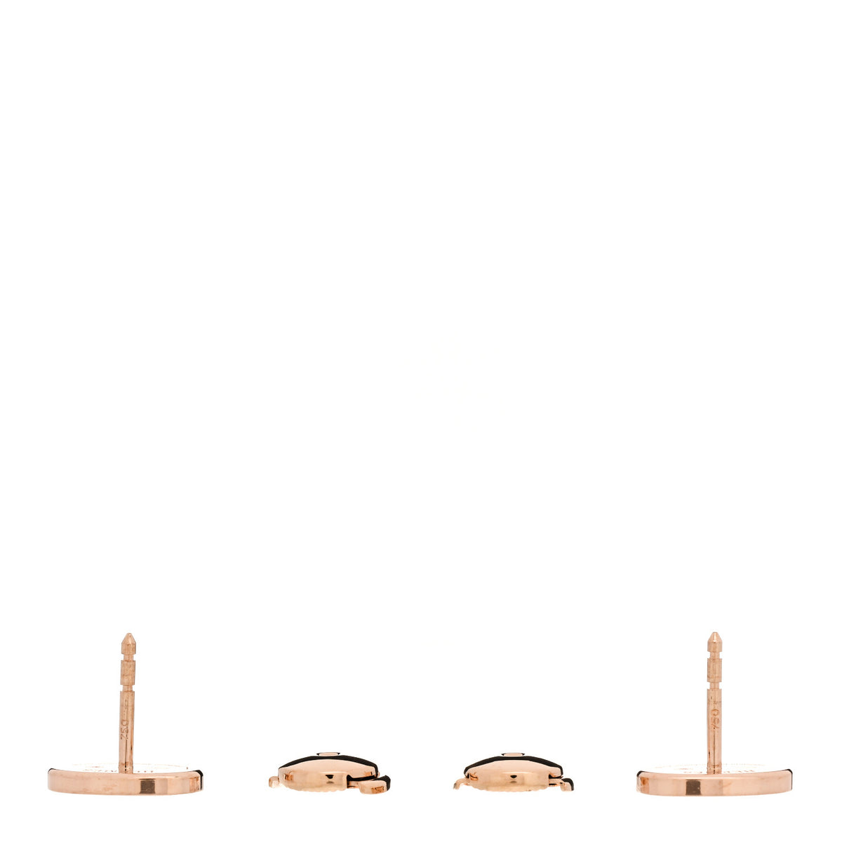 18K Rose Gold Diamond Chaine d'Ancre Contour Stud Earrings