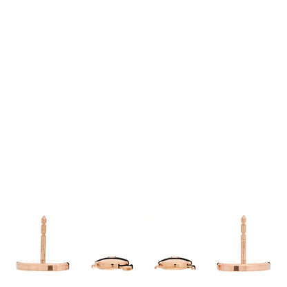 Hermes 18K Rose Gold Diamond Chaine d'Ancre Contour Stud Earrings 3 of 4