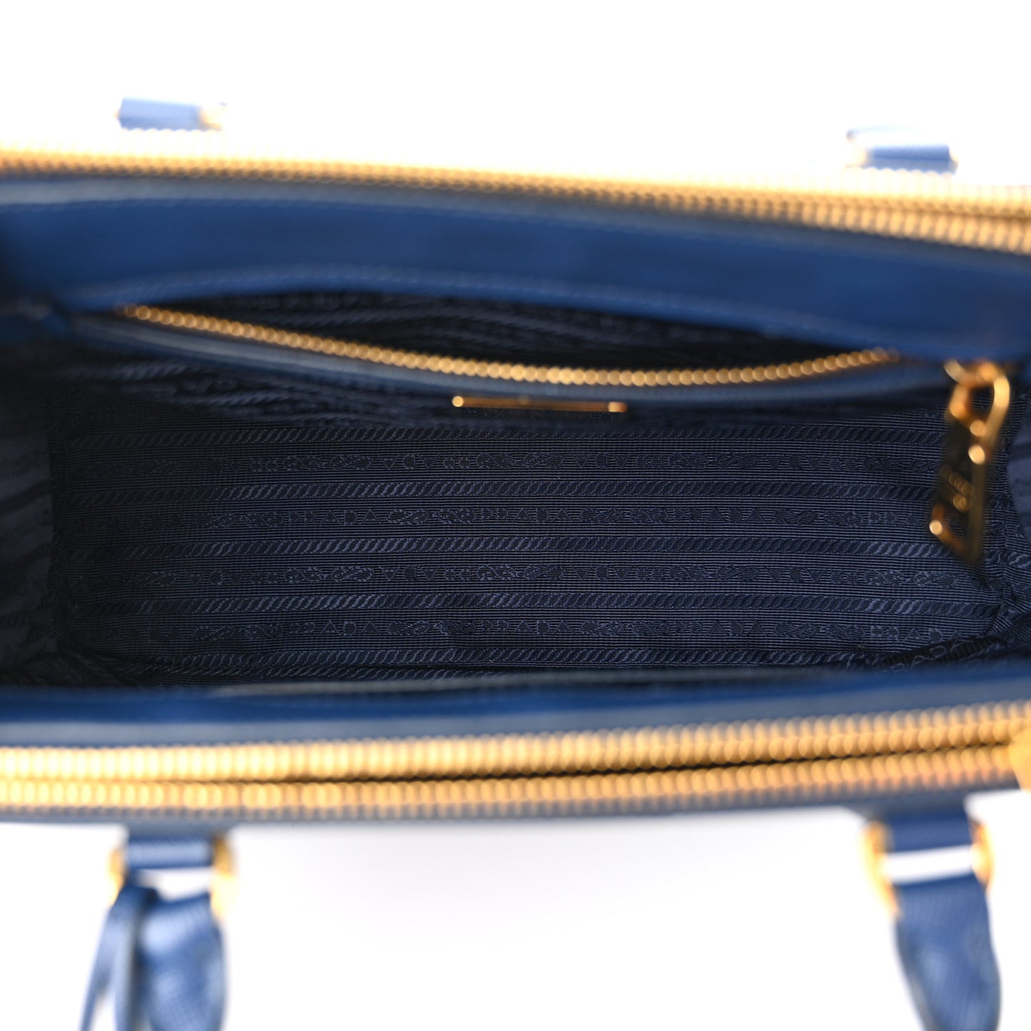 Saffiano Lux Small Galleria Double Zip Tote Bluette