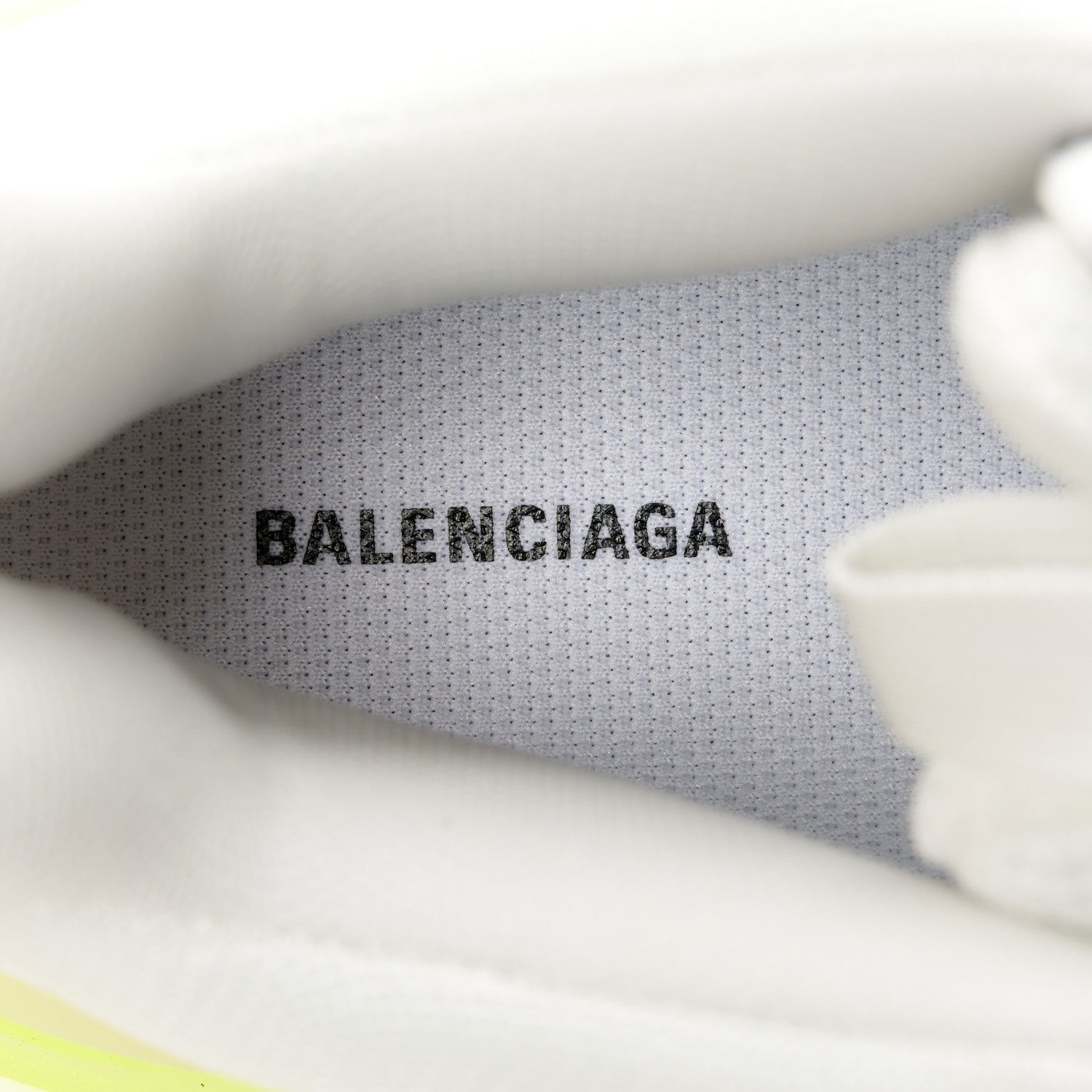 Balenciaga Fabric Mesh Clear Sole Fluo Womens Triple S Sneakers 38 White Fluo Yellow 7 of 9