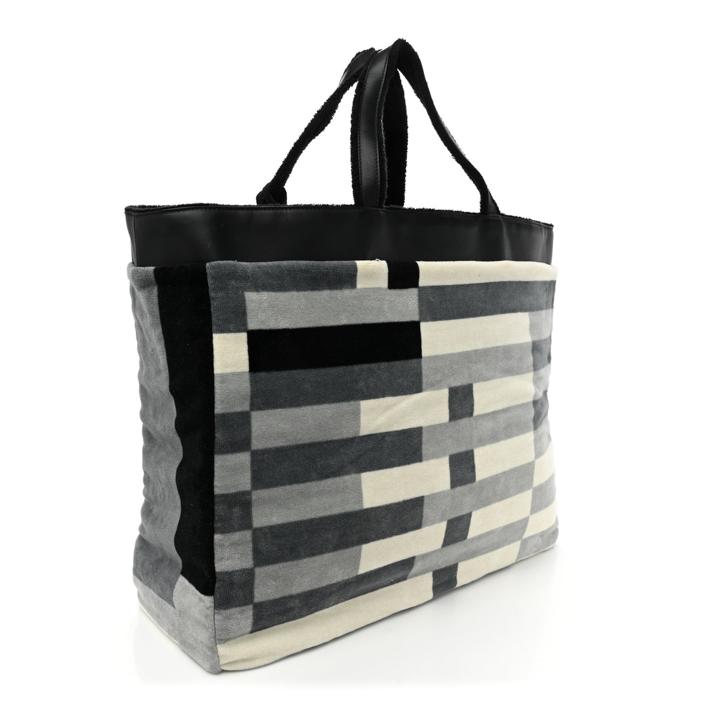 Terry Cotton Reversible CC Beach Tote Black