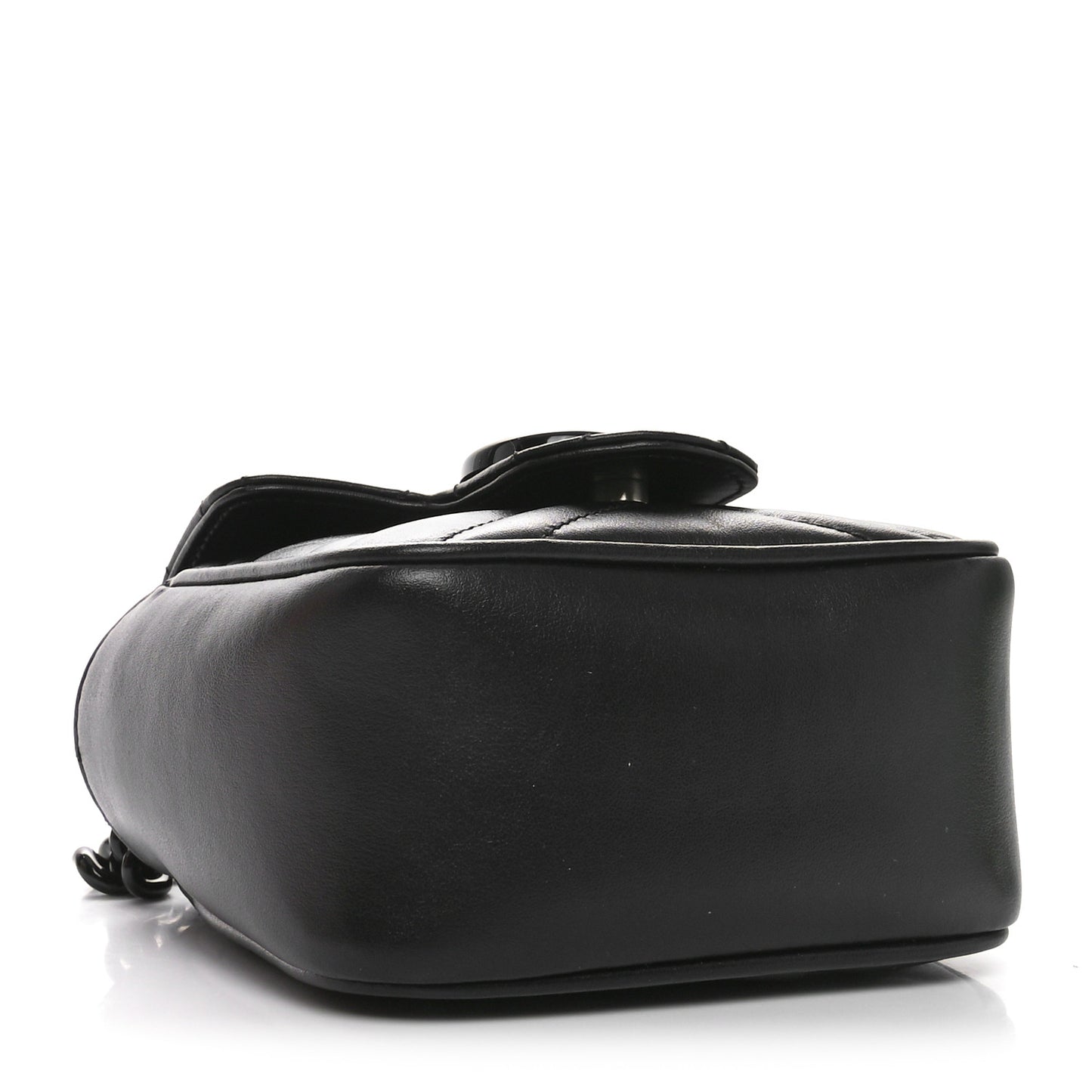Calfskin Matelasse Monochrome GG Marmont Chain Mini Belt Bag Black