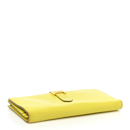 Hermes Chevre Mysore Bearn Gusset Wallet Lime 4 of 15