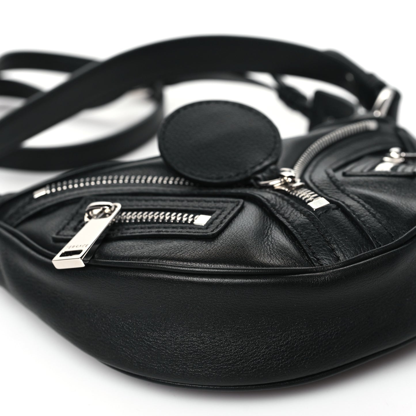 Calfskin Mini Repeat Zip Hobo Black