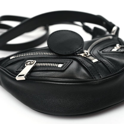 Versace Calfskin Mini Repeat Zip Hobo Black 8 of 9