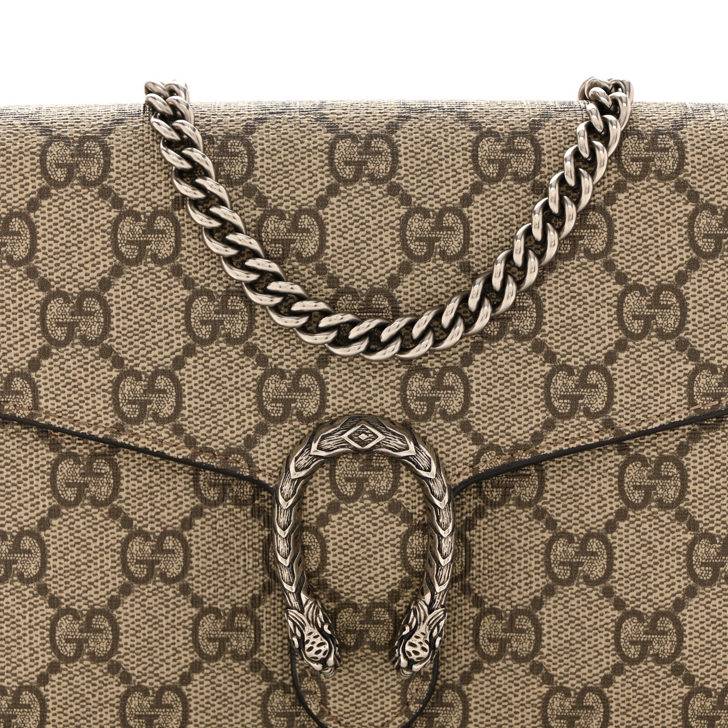 Gucci GG Supreme Monogram Mini Dionysus Chain Wallet Beige Vulcanic Red 8 of 14
