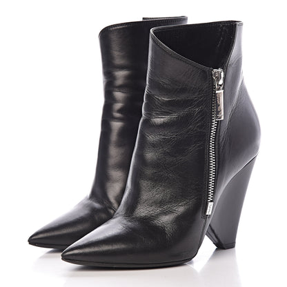 Saint Laurent Calfskin Niki 105 Wedge Booties 35.5 Black 3 of 13