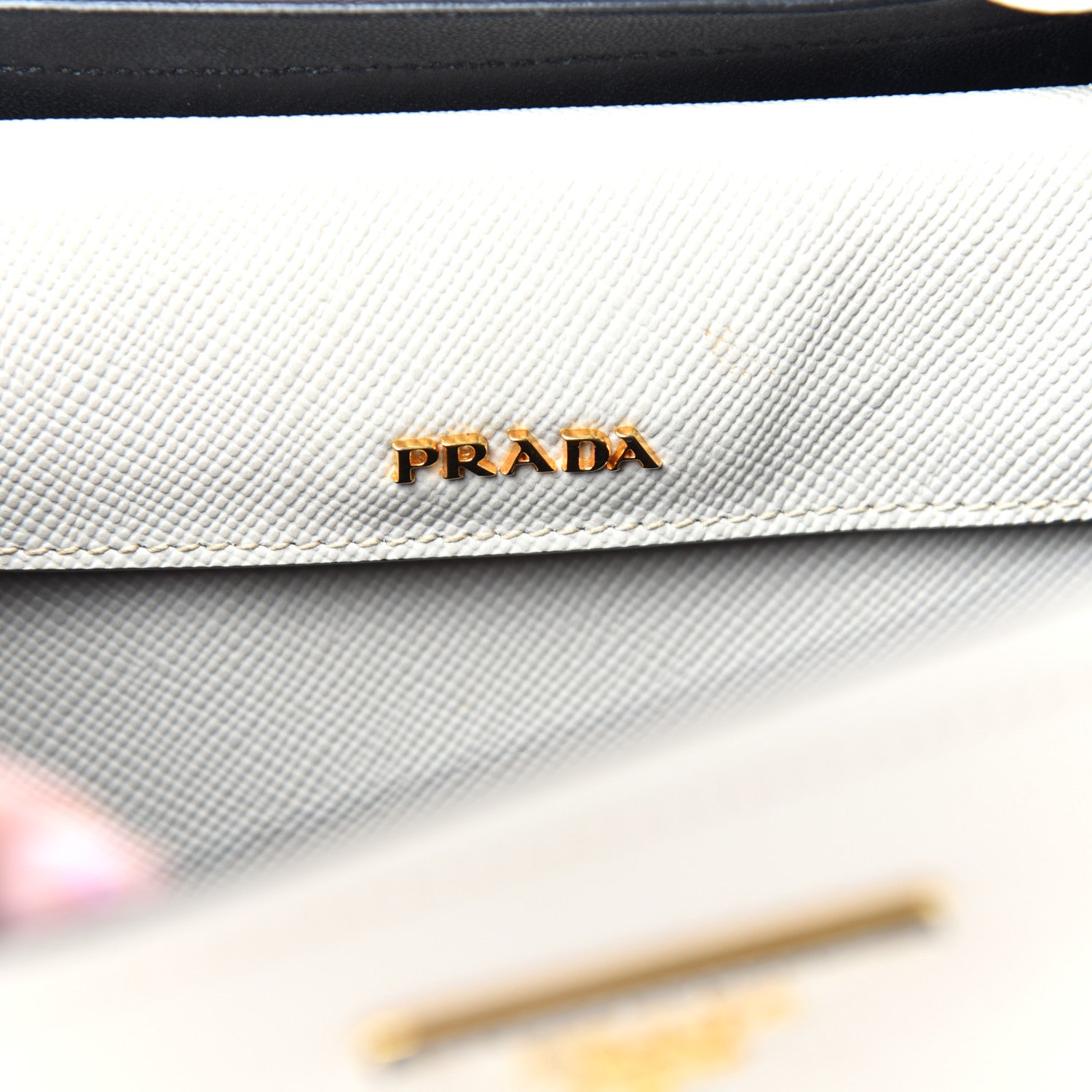 Prada Saffiano Cuir Medium Double Bag Talco Black 6 of 9