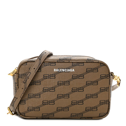 Balenciaga Coated Canvas BB Monogram Small Signature Camera Bag Beige Brown 1 of 10