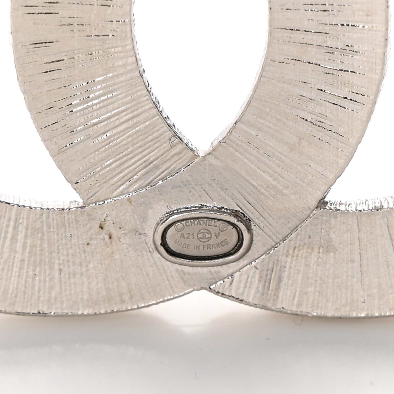 Chanel Baguette Crystal CC Brooch Silver 4 of 5