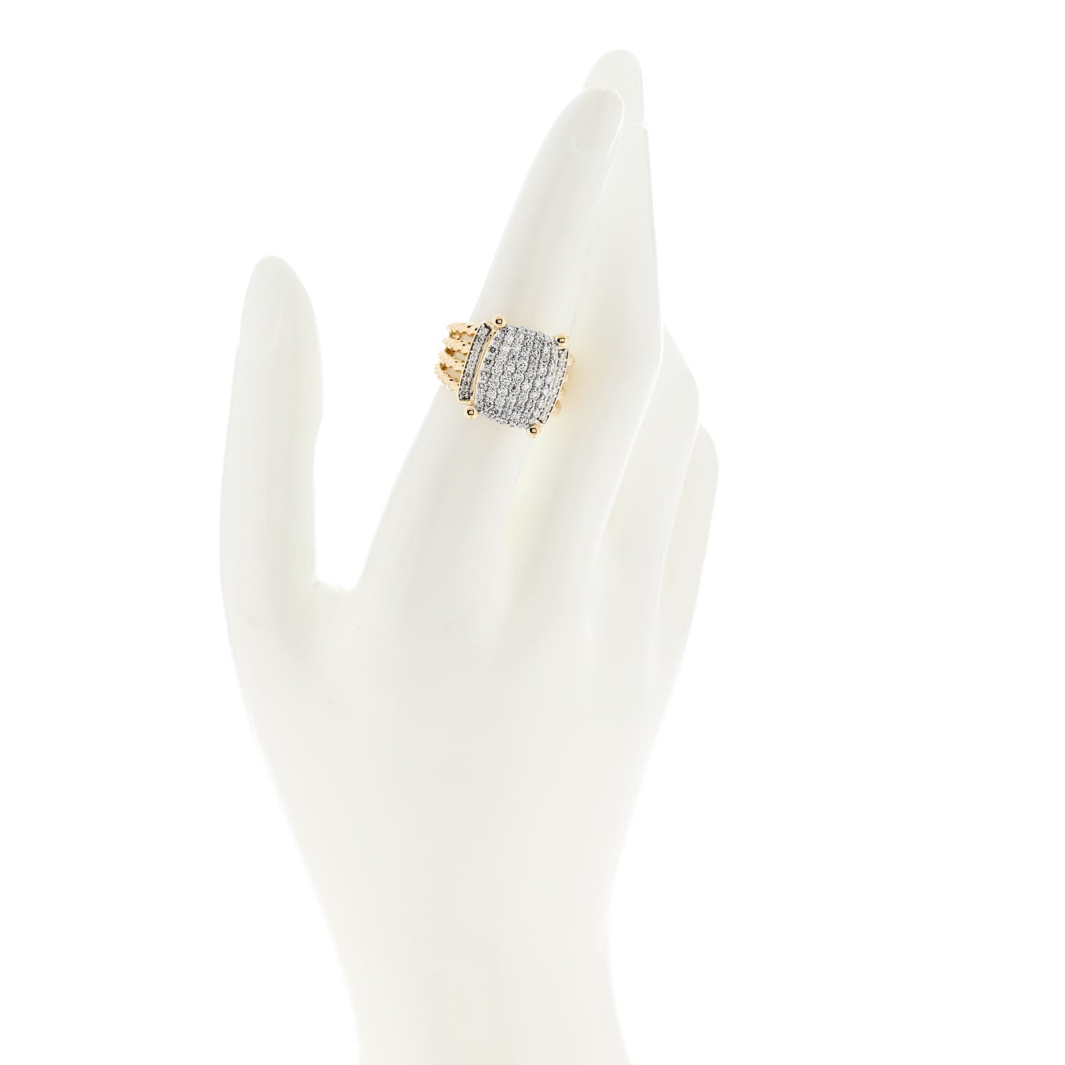 David Yurman 18K Yellow Gold Diamond 16mm Wheaton Ring 54 6.75 2 of 5