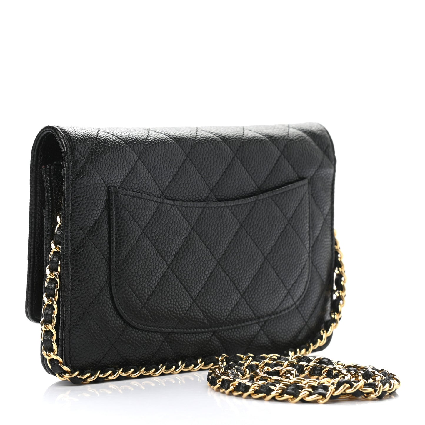 Caviar Quilted Wallet On Chain WOC Black