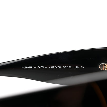Chanel Acetate Rectangle Sunglasses 5435-A Black 7 of 8