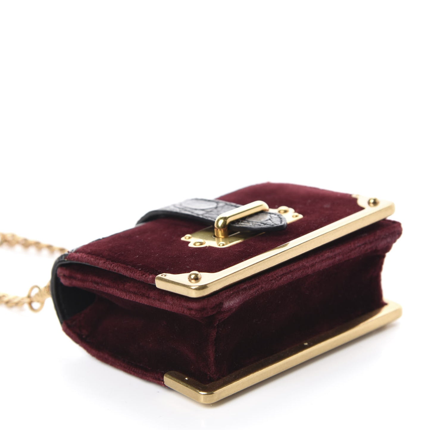 Velvet Crocodile Micro Cahier Bag Ribes Black