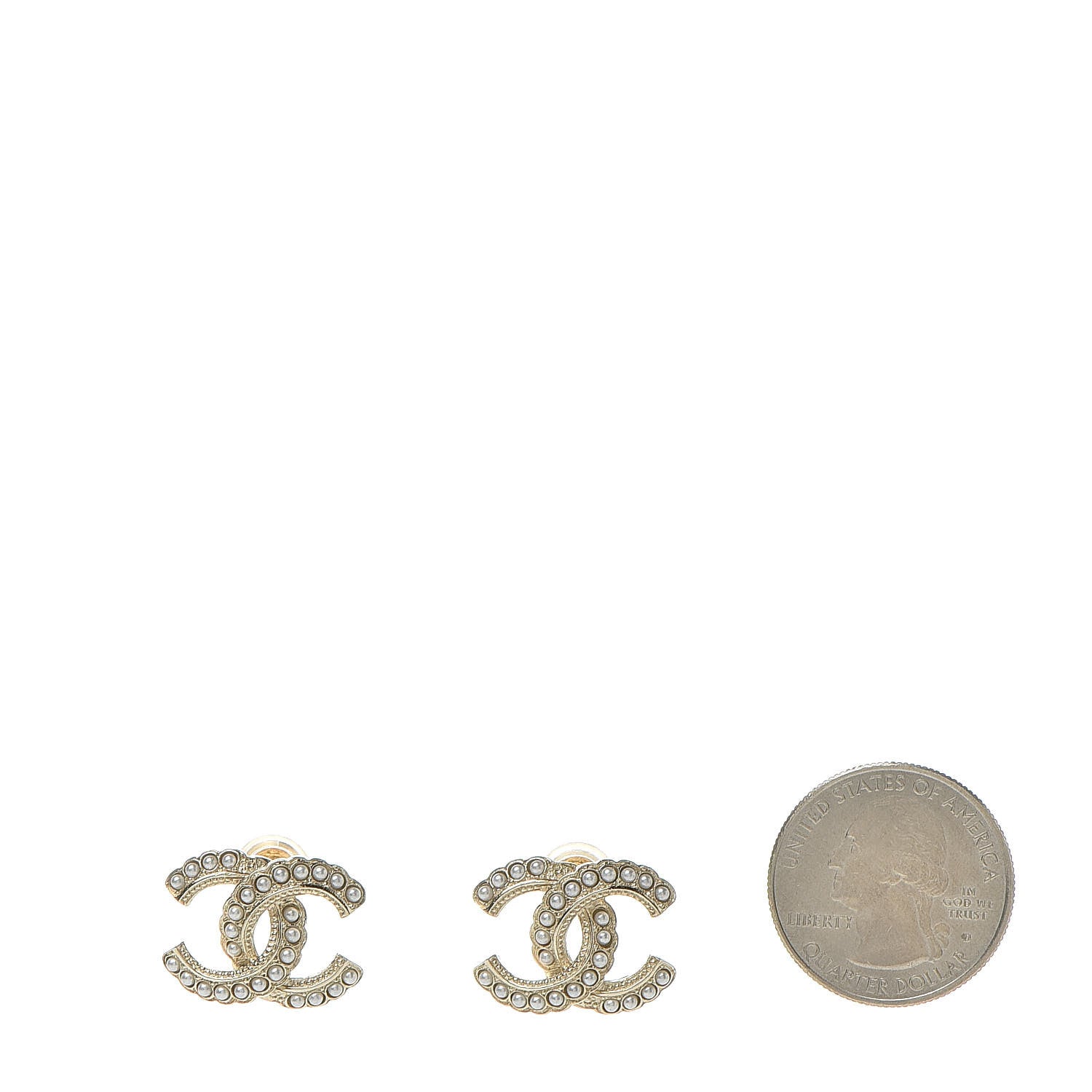 Chanel Pearl Queen of France CC Earrings Gold 2 of 5
