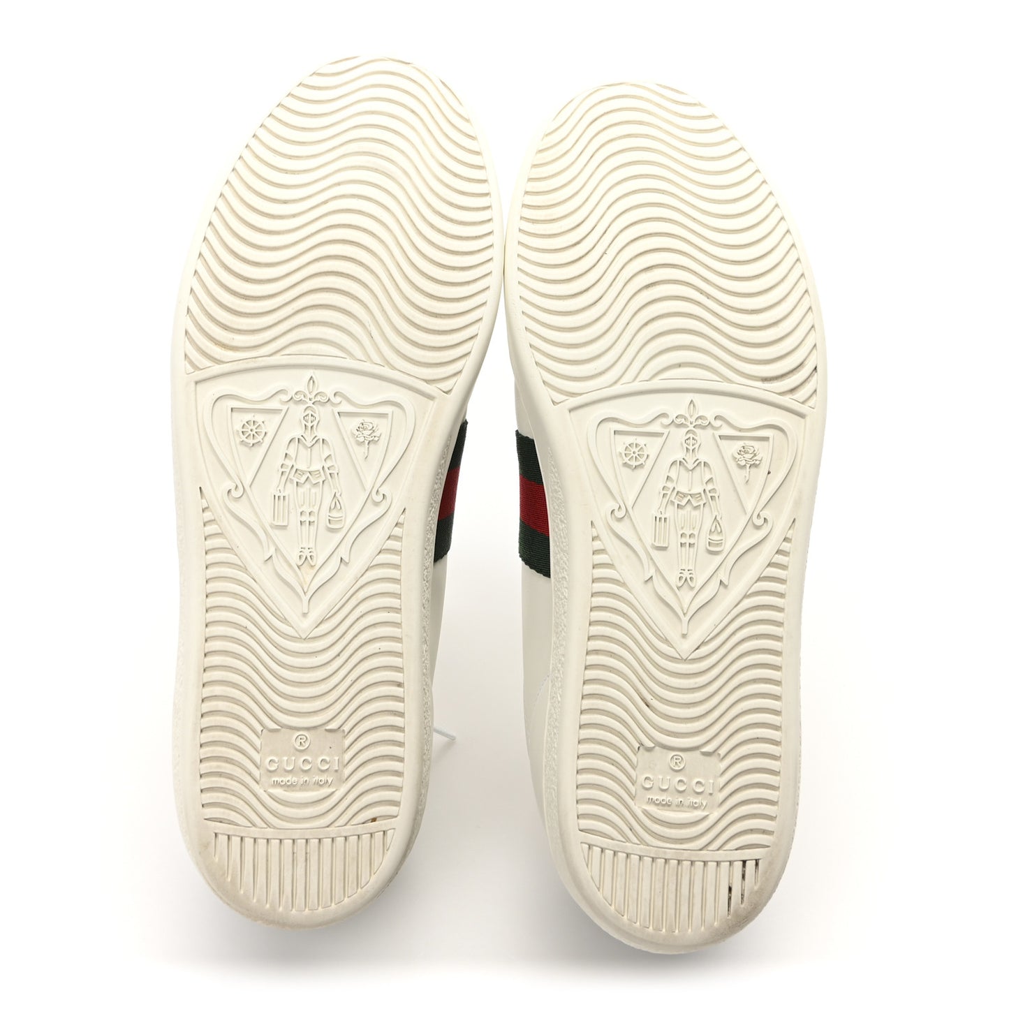 Calfskin Crocodile Web Womens Ace Sneakers 38.5 White Green