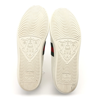 Gucci Calfskin Crocodile Web Womens Ace Sneakers 38.5 White Green 6 of 9