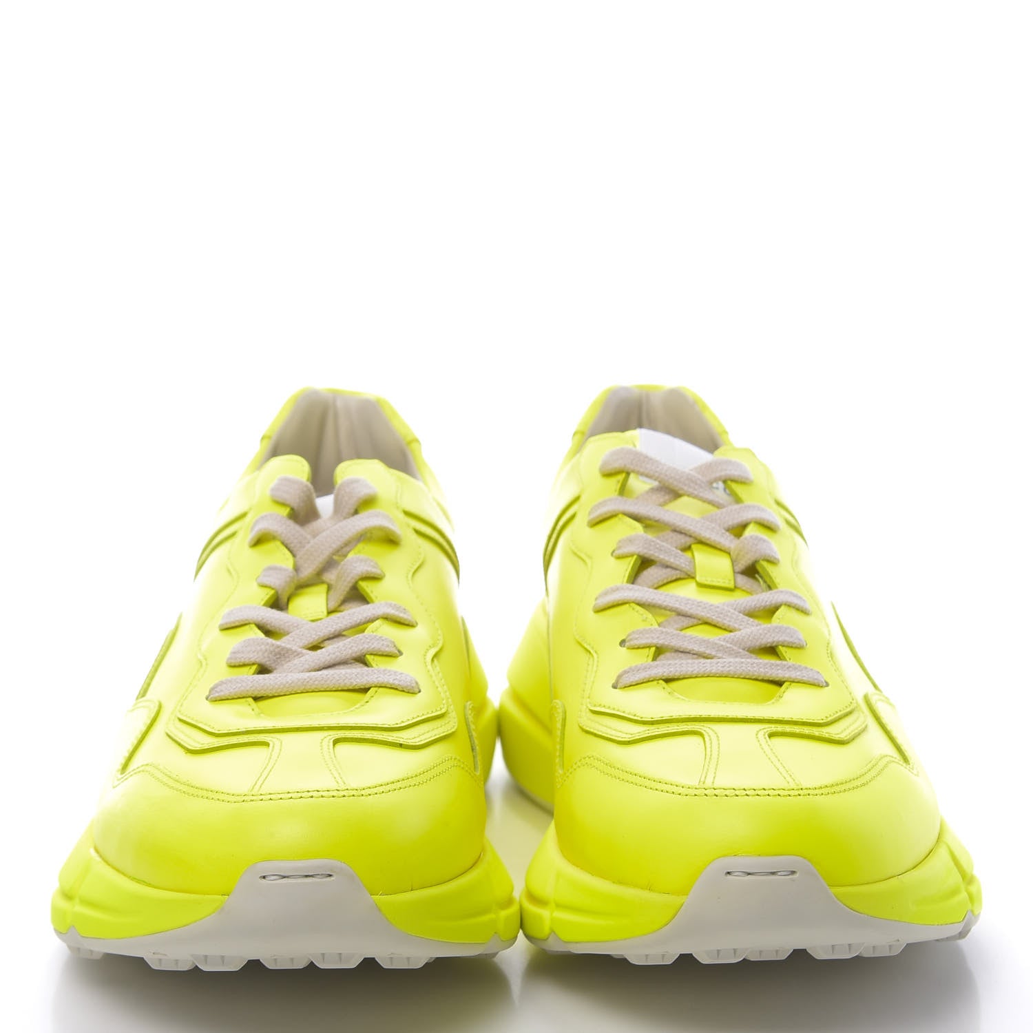 Gucci Calfskin Mens Rhyton Sneakers 11 Yellow Fluo 2 of 10