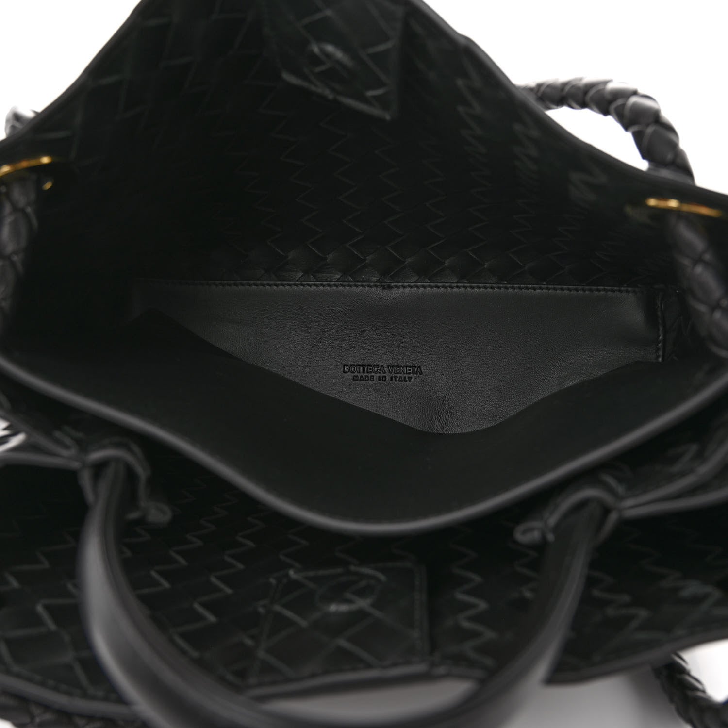 Bottega Veneta Nappa Intrecciato Medium Andiamo Shoulder Bag Black 5 of 9