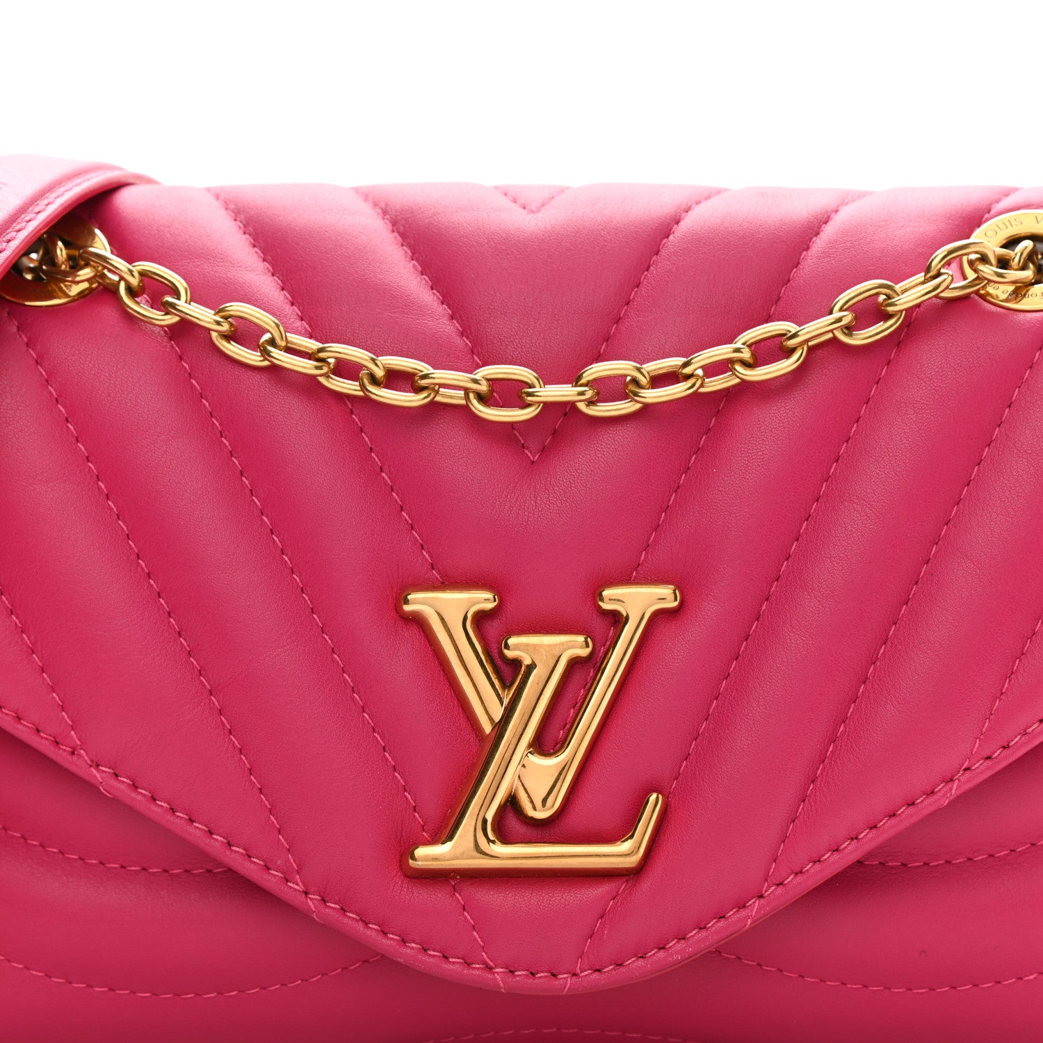Louis Vuitton Calfskin LV New Wave Chain Bag Rose Freesia 7 of 9