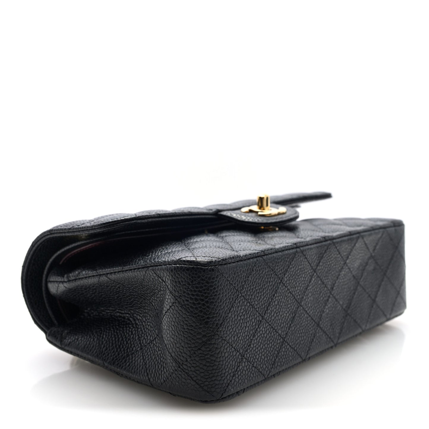 Caviar Quilted Small Double Flap Black