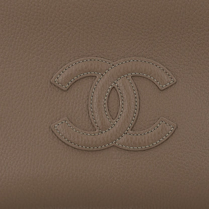 Chanel Grained Calfskin Large Zipped Pouch Dark Khaki 8 of 10