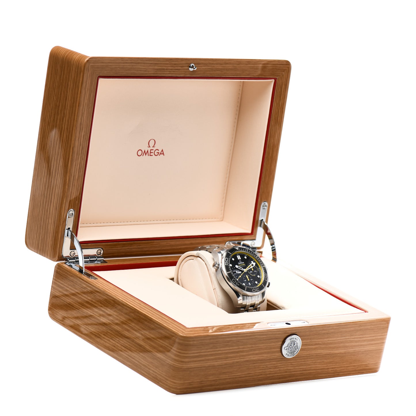 Stainless Steel 44mm Seamaster Co-Axial Chronograph Automatic Watch Black 212.30.44.50.01.002