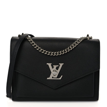 Louis Vuitton Soft Calfskin Mylockme Chain Bag BB Black 1 of 9