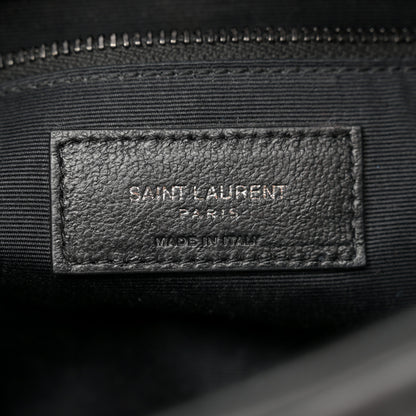 Saint Laurent Lambskin Quilted Monogram Monochrome Medium Loulou Puffer Chain Satchel Black 6 of 11