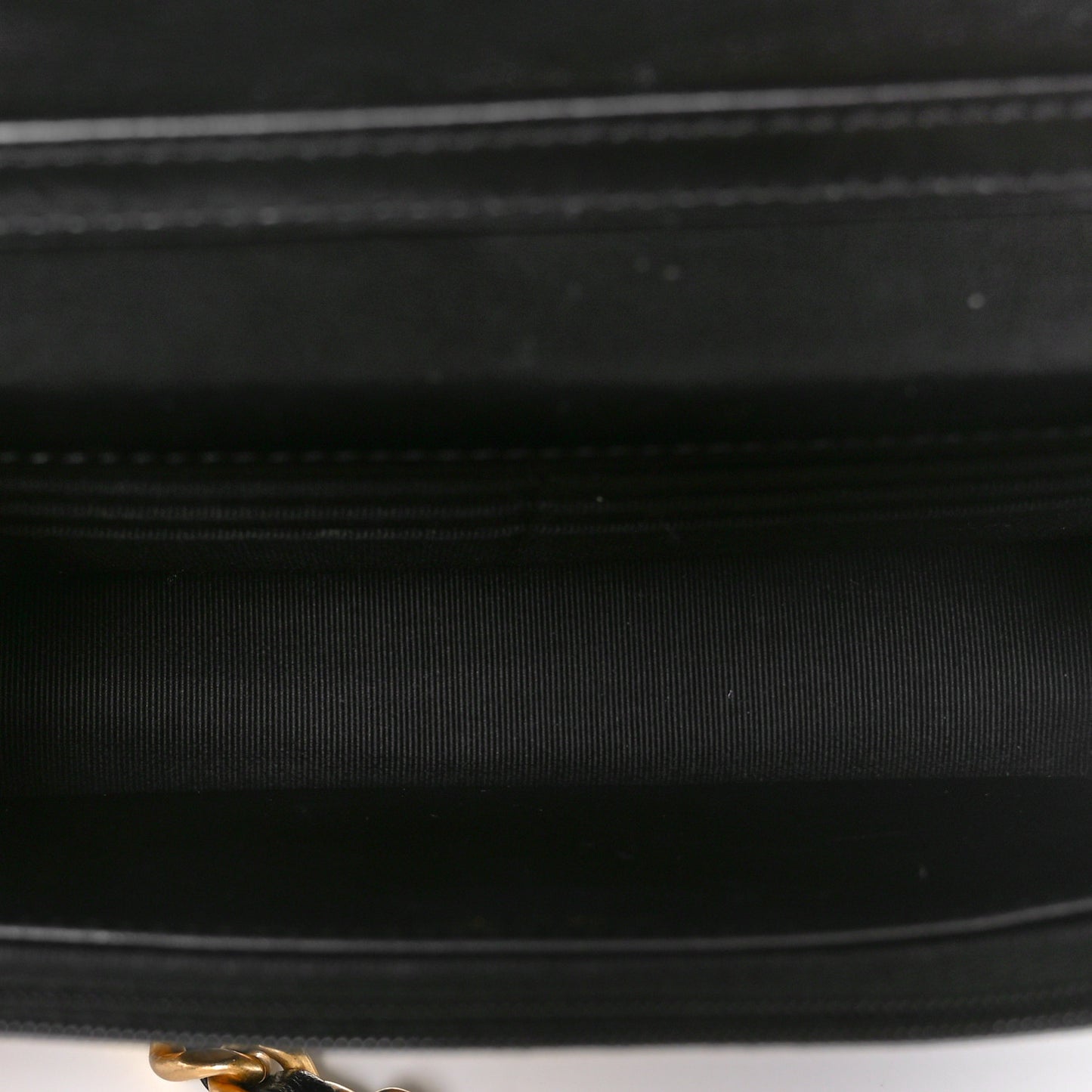 Lambskin Resin Quilted Wallet On Chain WOC Black